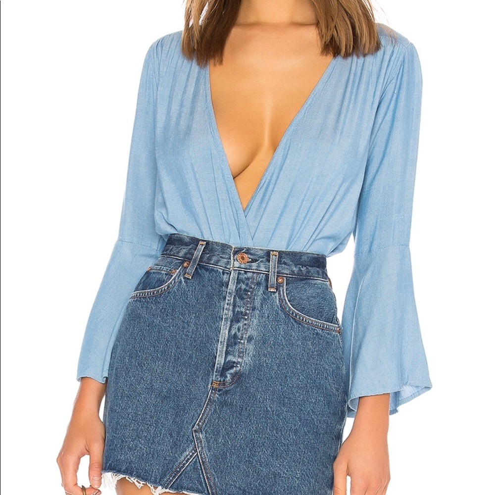 L’Academie Blue Bodysuit (Revolve)